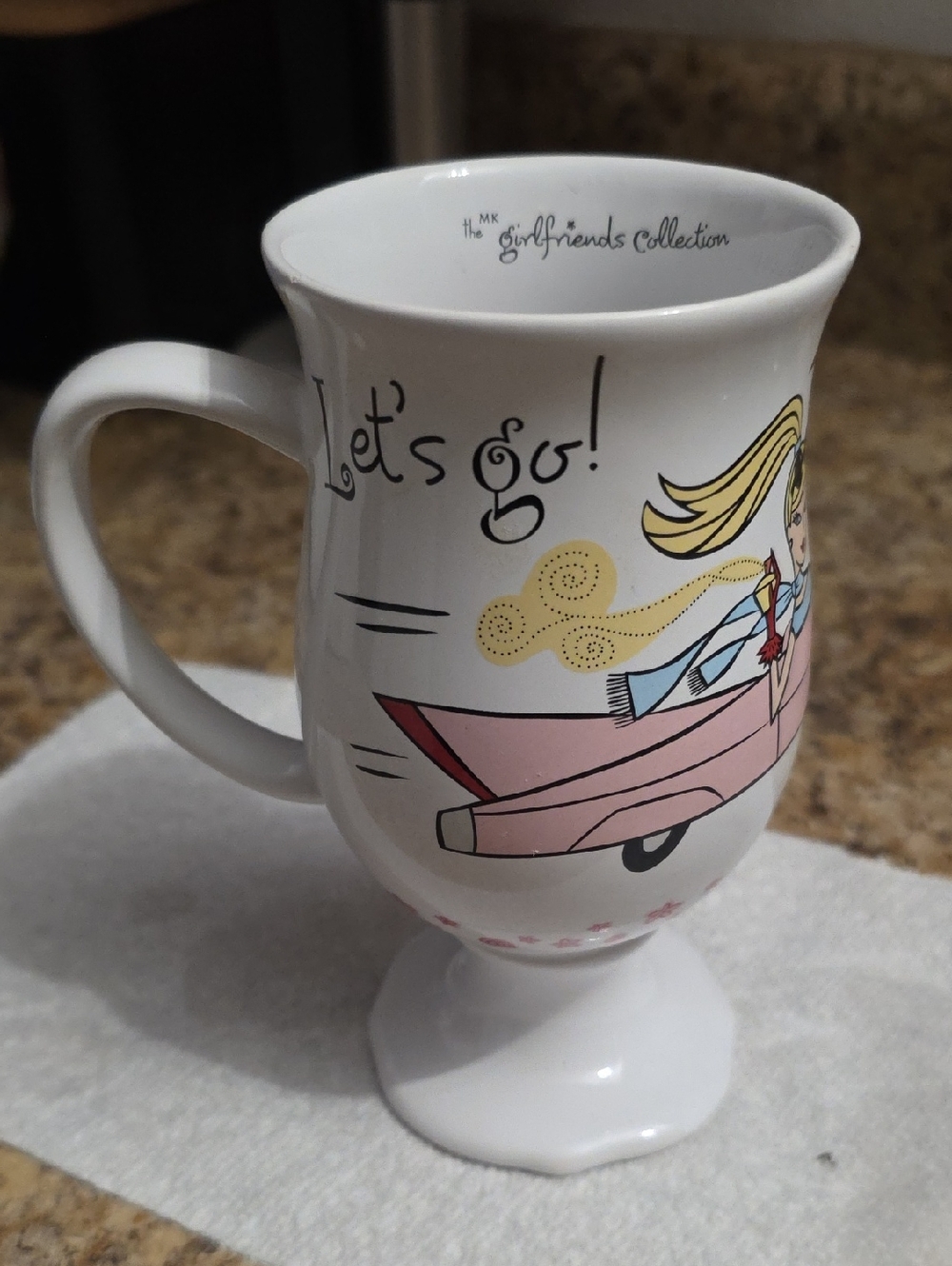 💟Mary Kay! White Pedestal Mug with Pink Accent 💟